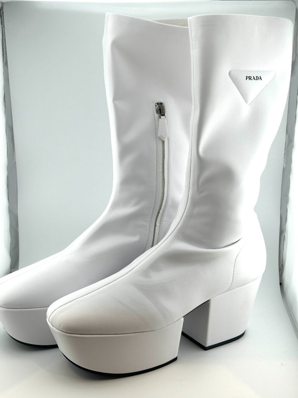 BRAND NEW PRADA NAPPA TECH PLATFORM BOOTS